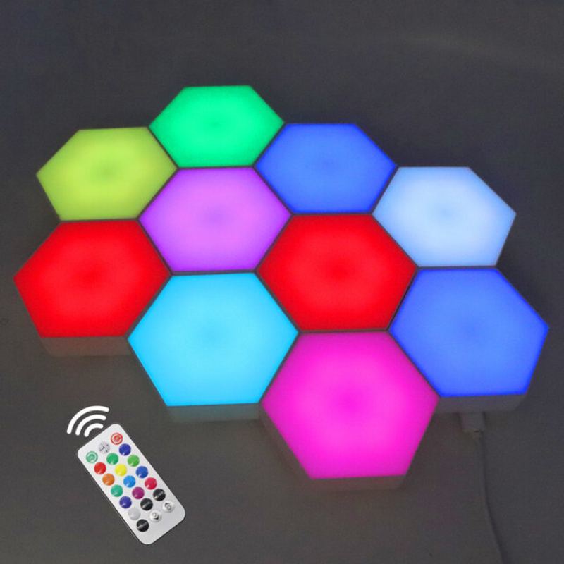 Rgb Led Quantum Lamp Šestihranný Světelný Dotykový Senzor Rgbw Led Světlo Voštinové Barevné Noční Usb S Dálkovým Ovládáním