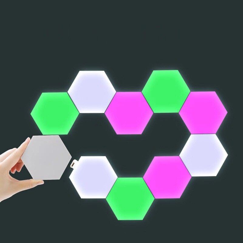 Rgb Led Quantum Lamp Šestihranný Světelný Dotykový Senzor Rgbw Led Světlo Voštinové Barevné Noční Usb S Dálkovým Ovládáním