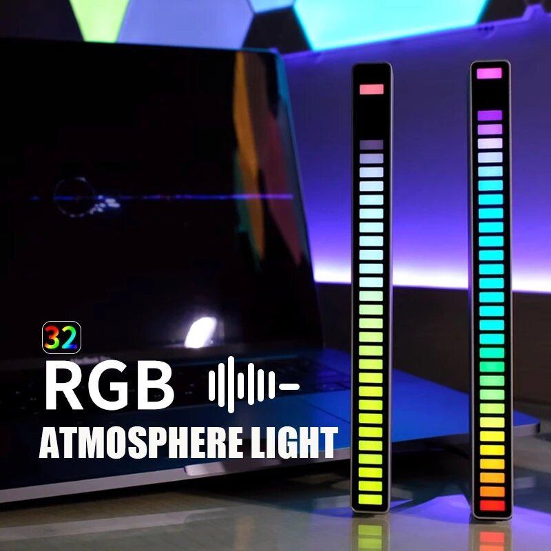 Rgb Usb Energeticky Úsporná Lampa Hlasem Aktivovaný Snímač Rytmu Světlo Automobil Ambientní Hudba Atmosféra Herní