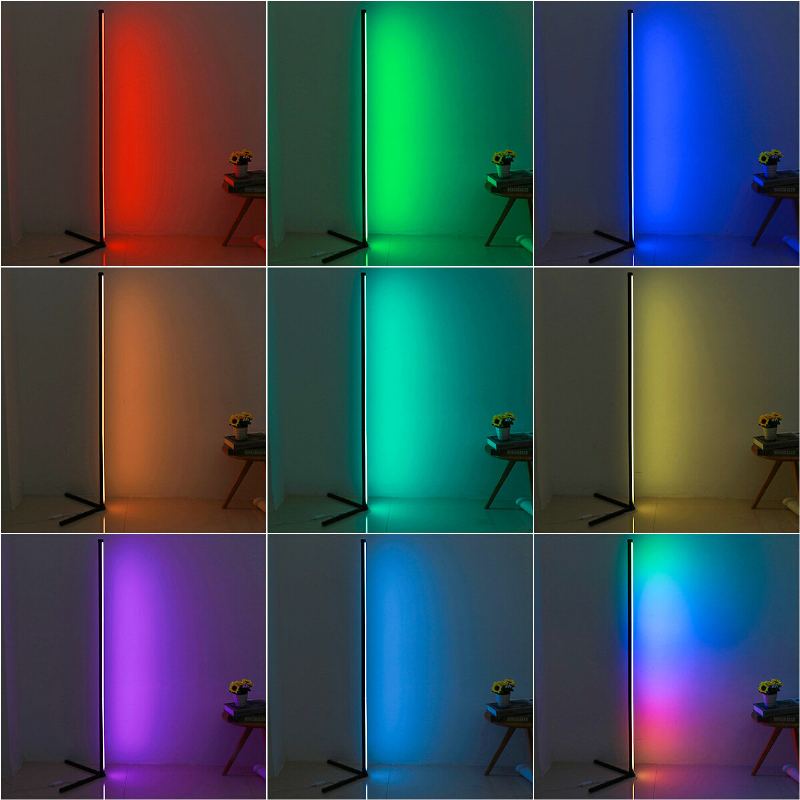 Rohová Stojací Lampa Rgb Měnící Barvu Stmívatelné Led Bluetooth Ambient Light