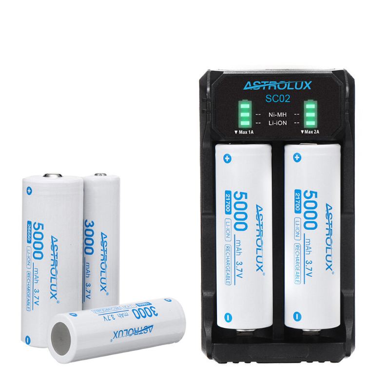 Sc02 Type-c Qc 3.0 Quick Charge Usb Nabíječka Baterií Duální Sloty Pro Li-ion/imr/inr/icr Ni-mh Ni-cd 21700 18650 26650 Baterie Svítilny