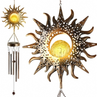 Sluneční Větrné Zvonkohry Solární Tepané Železo Měsíc Projekce Závěsná Venkovní Dekorace Retro Bronzový Kov