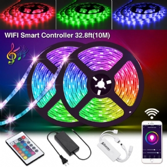 Solmore 2*5m Led Proužky Wifi Bezdrátový Chytrý Telefon Ovládání App 300 Led Proužek Světlo Vodotěsné Ip65 Flexibilní Rgb S 24 Tlačítky Vánoční Ozdoby Výprodej Osvětlení