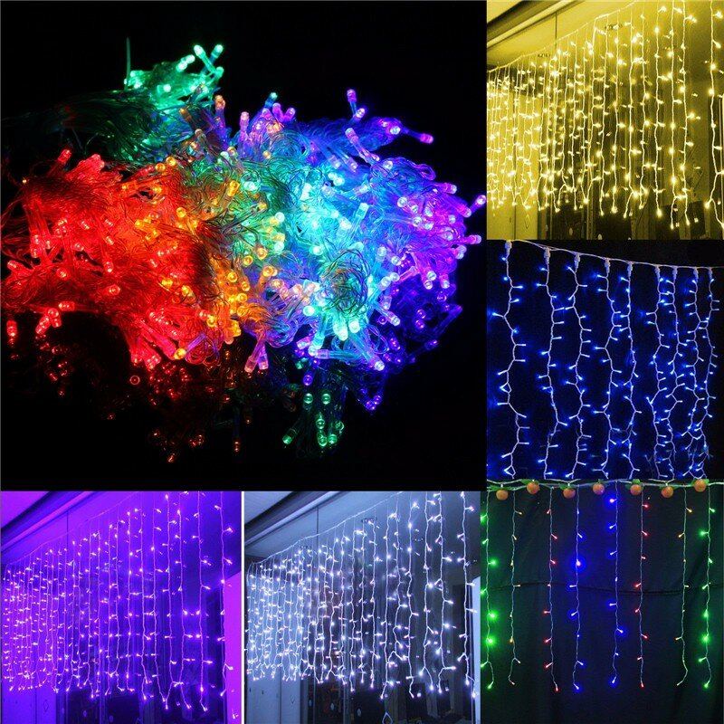 Solmore 6x3m 600led Usb Led Záclona Víla Řetězová Světla Závěsná Nástěnná Lampa Na Pozadí Svatba Vánoční Party Dekorace