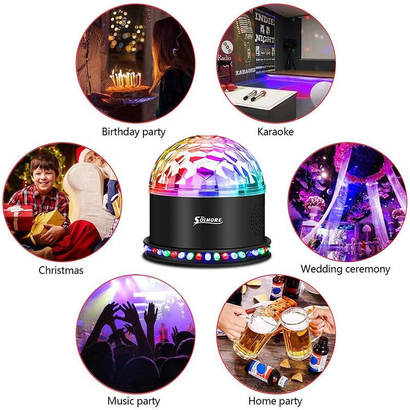 Solmore Dome Crystal Magic Ball Bluetooth Dálkové Ovládání Jeviště