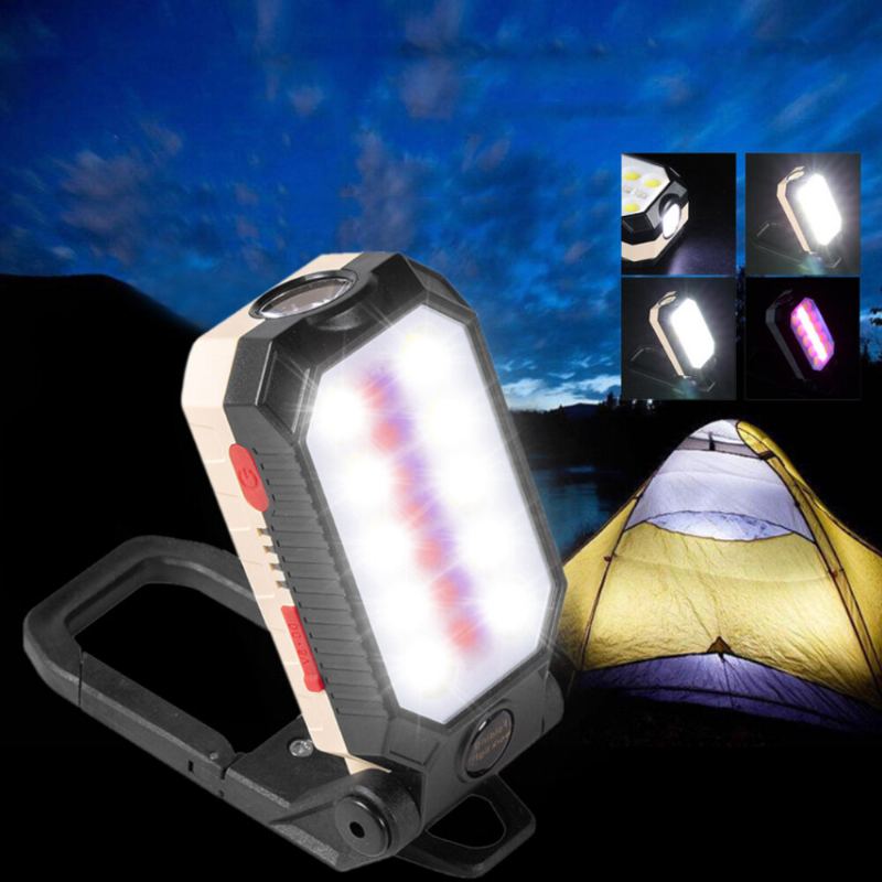 Usb Dobíjecí Cob Pracovní Světlo Přenosná Led Svítilna Nastavitelný Vodotěsný Design S Magnetem Na Kempingovou Lucernu S Výkonným Displejem