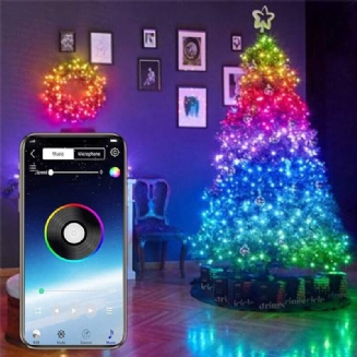 Usb Fairy Lights Led Řetězová Světla Synchronizace Hudby Bluetooth App Telefon Vnitřní Venkovní Třpytivá 32.8 Ft Závěsná S Hvězdami Měnící Barvu