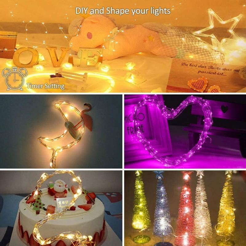 Usb Fairy Lights Led Řetězová Světla Synchronizace Hudby Bluetooth App Telefon Vnitřní Venkovní Třpytivá 32.8 Ft Závěsná S Hvězdami Měnící Barvu