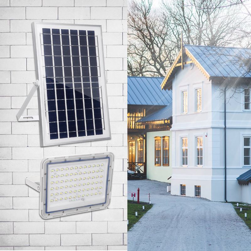 Venkovní 80/144/240led Solární Světlomet Vodotěsná Zahradní Pouliční Nástěnná Lampa + Dálkové Ovládání