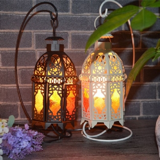 Vintage Iron Frame Natural Crystal Salt Rock Lamp Čistička Vzduchu Stolní Noční Světlo