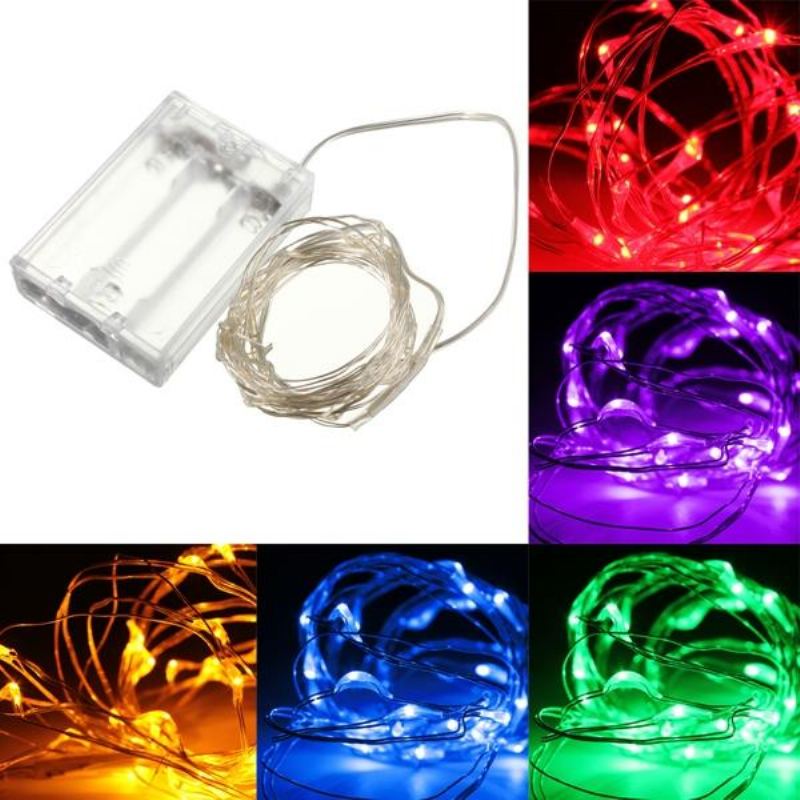 Vodotěsná Vánoční Dekorace Na Večírky 3m 30 Led Silver Wire Fairy String Light Na Baterie