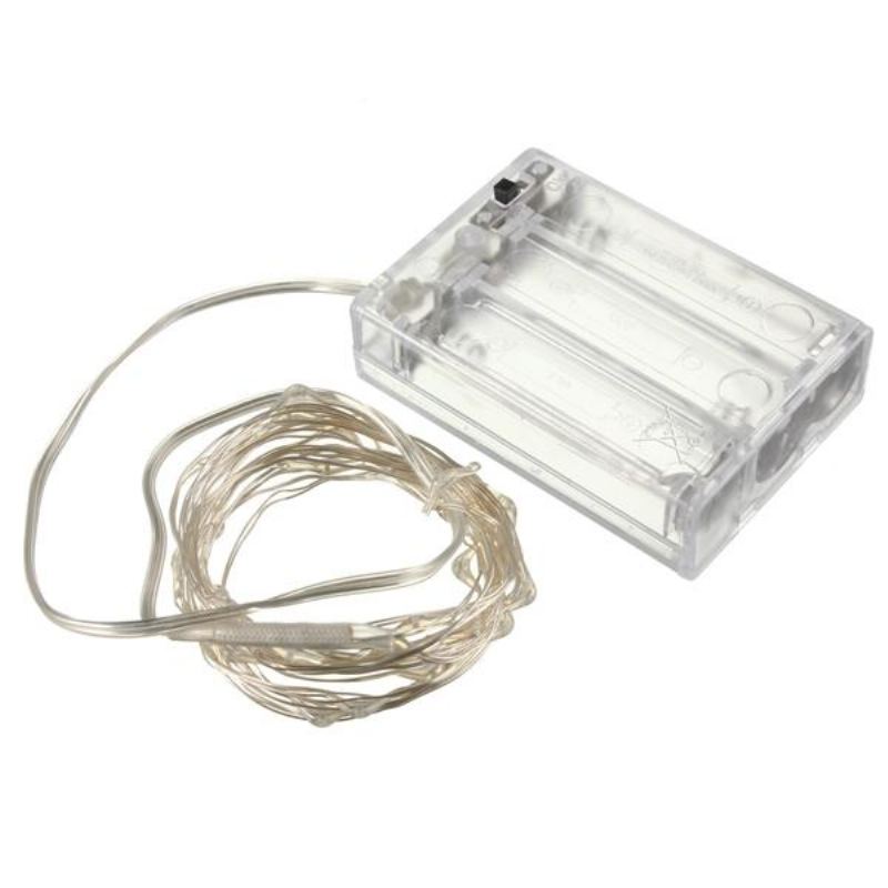 Vodotěsná Vánoční Dekorace Na Večírky 3m 30 Led Silver Wire Fairy String Light Na Baterie