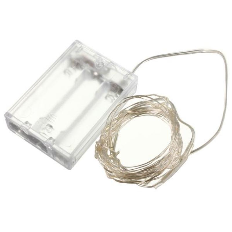 Vodotěsná Vánoční Dekorace Na Večírky 3m 30 Led Silver Wire Fairy String Light Na Baterie