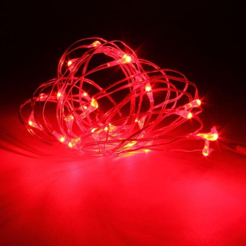 Vodotěsná Vánoční Dekorace Na Večírky 3m 30 Led Silver Wire Fairy String Light Na Baterie