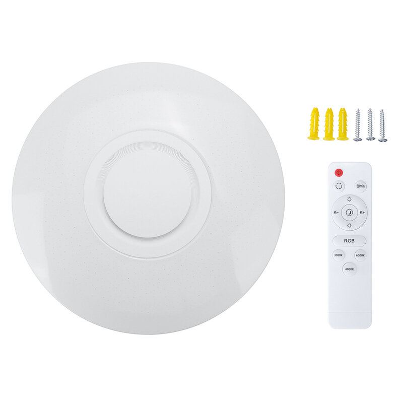 Wifi Led Stropní Lampa S Bluetooth Reproduktorem Led Změna Barvy S Dálkovým Ovládáním Rgb Hudební Stmívatelná S App Control 3000-6500k Pro Alexa Google Home