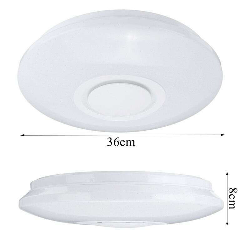 Wifi Led Stropní Lampa S Bluetooth Reproduktorem Led Změna Barvy S Dálkovým Ovládáním Rgb Hudební Stmívatelná S App Control 3000-6500k Pro Alexa Google Home