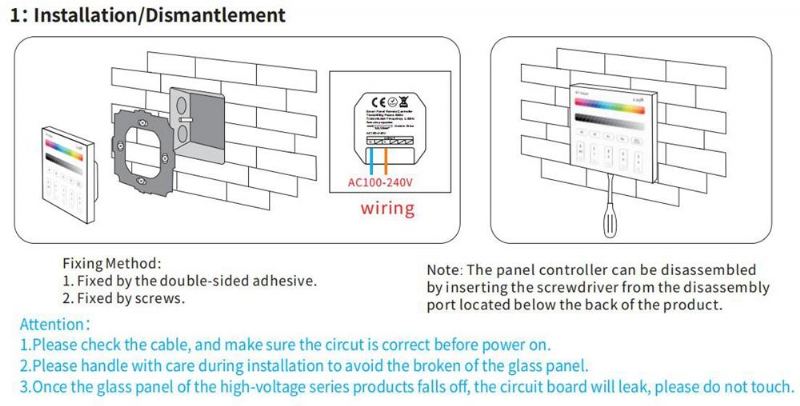 Zj-trbm-rgbw-a Bluetooth Mesh Rgbw Touch Remote Panel Dimmer Controller Práce S Amazon Alexa Google Home Ac100-240v