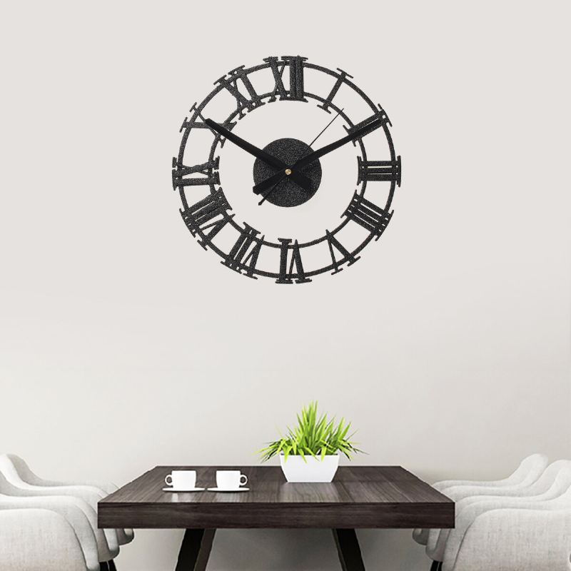 12'' Nástěnné Hodiny Evropské Vintage S Velkými Římskými Číslicemi Home Decor