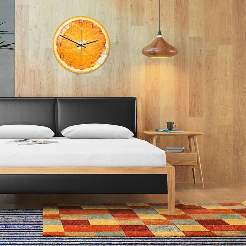 Cc093 Creative Orange Nástěnné Hodiny Mute Quartz Pro Domácí Kancelářské Dekorace