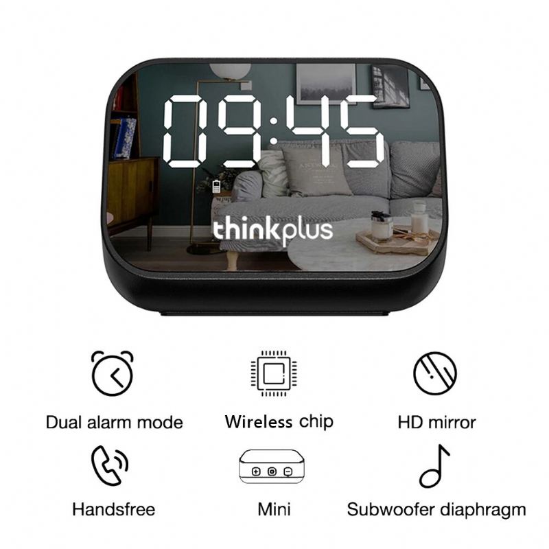 Thinkplus Ts13 Reproduktor Budík Zrcadlový Bezdrátový Bluetooth Led Digitální Stereo Stolní