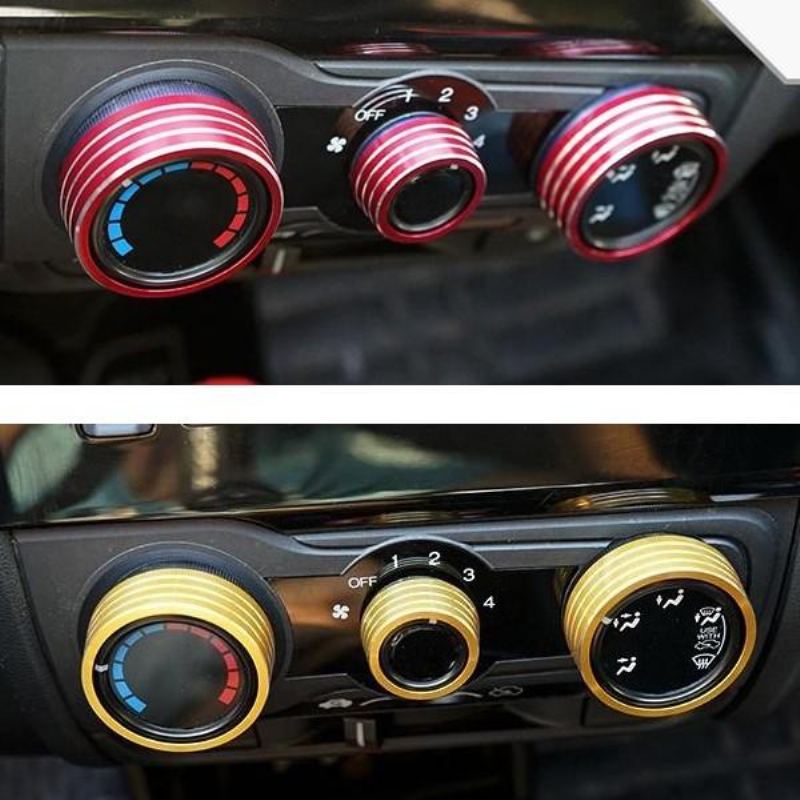 3ks/sada Cars Alu Decoration Stereo Klimatizace Knob Ring Pro Honda New City Vezel Fit Xrv