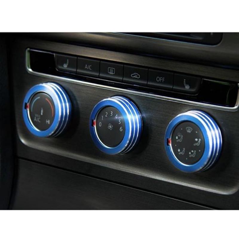 3ks/sada Cars Alu Decoration Stereo Knob Ring Kroužek Na Knoflík Klimatizace Pro Golf 7