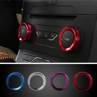 4ks/sada Cars Alu Decoration Stereo Knob Ring Kroužek Pro Ovládání Klimatizace Pro Ford Edge