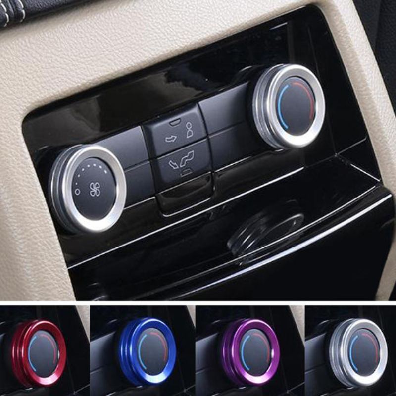 4ks/sada Cars Alu Decoration Stereo Knob Ring Kroužek Pro Ovládání Klimatizace Pro Ford Edge