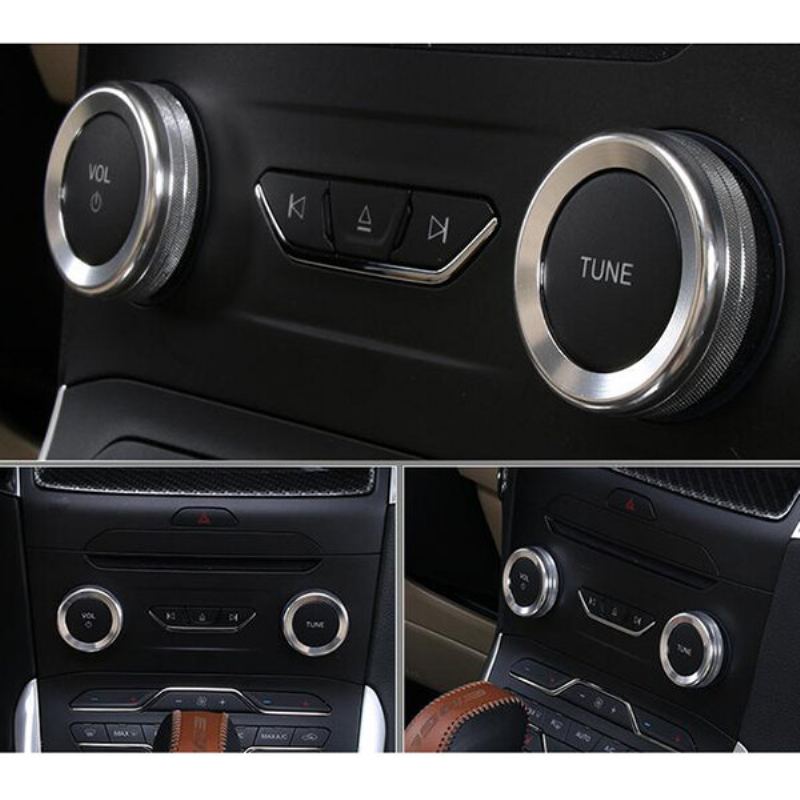 4ks/sada Cars Alu Decoration Stereo Knob Ring Kroužek Pro Ovládání Klimatizace Pro Ford Edge