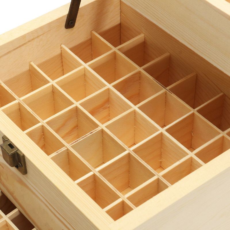 Dřevěná Třívrstvá Krabička Na Skladování Esenciálního Oleje Chránič Nádoby Na Jiné Věci