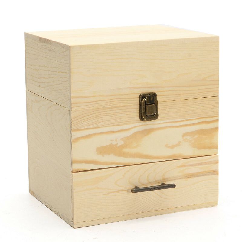 Dřevěná Třívrstvá Krabička Na Skladování Esenciálního Oleje Chránič Nádoby Na Jiné Věci