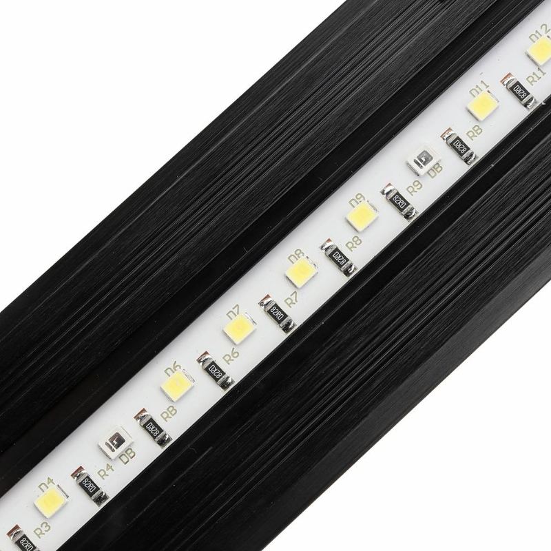 2.5w 18cm Nastavitelná 2835 Led Akváriová Akvarijní Nádrž Super Tenká Světelná Lampa Černá