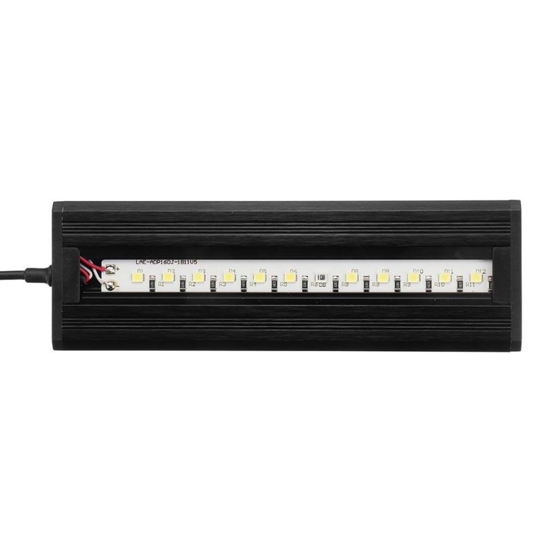 2w 13cm Nastavitelná 2835 Led Akváriová Akvária Super Tenká Světelná Lampa Černá