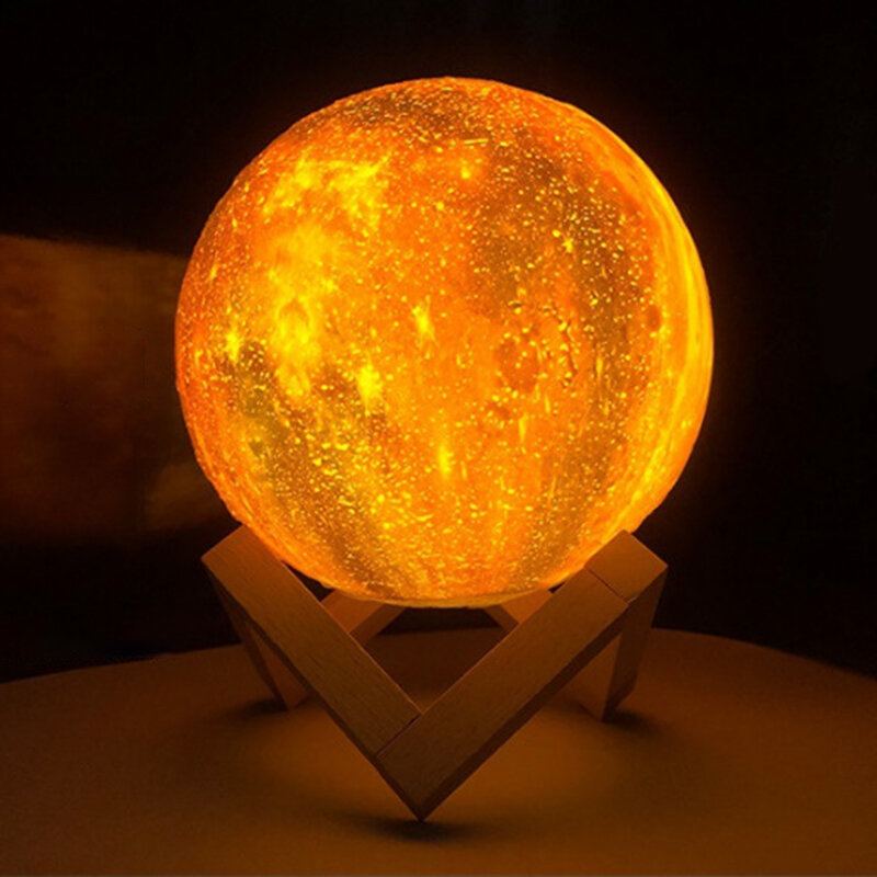 3d 7 Barev Moon Led Lamp Tisk Hvězdné Světlo Barevný Dotykový Senzor Usb Malované Noční Dekor Domácí Ložnice