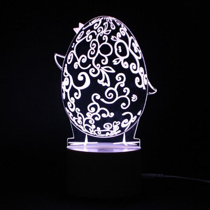 3d Illusion Easter Egg Králík Led Noční Světlo Usb Barevná Stolní Lampa Sváteční Dekorace Dc5v