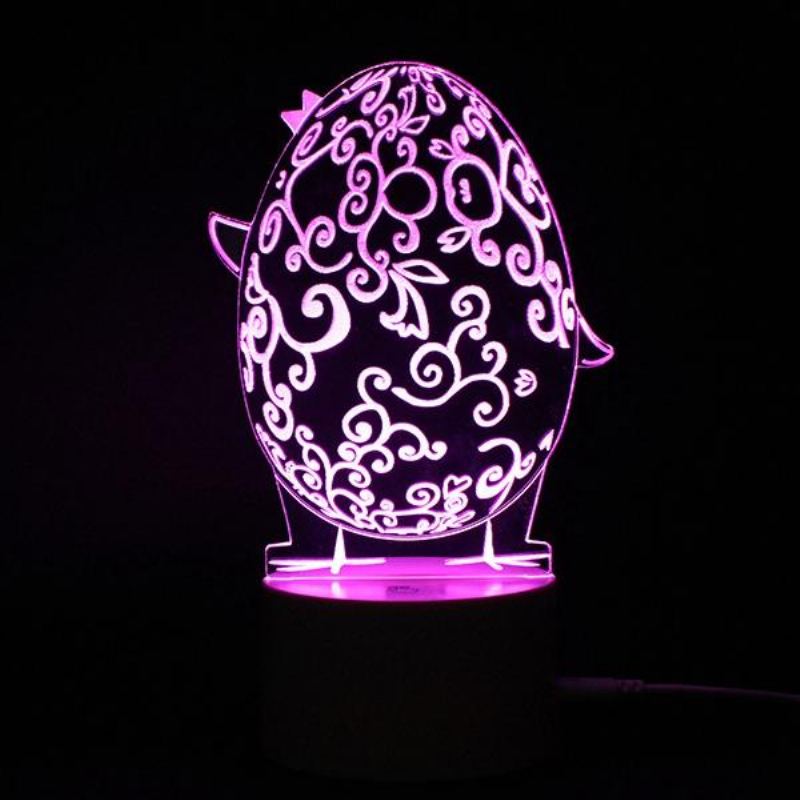 3d Illusion Easter Egg Králík Led Noční Světlo Usb Barevná Stolní Lampa Sváteční Dekorace Dc5v