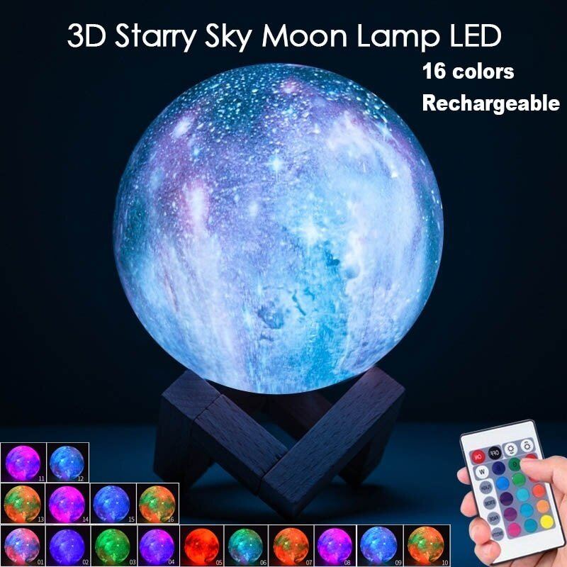 3d Kouzelná Lunární Měsíční Lampa Usb Led Noční Světlo Dotykový Senzor Galaxy Sky Moonlight