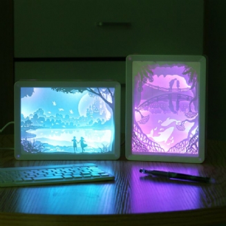 3d Papír Carving Lamp Art Kreativní Led Noční Světlo Dárek K Narozeninám Romantická Výzdoba