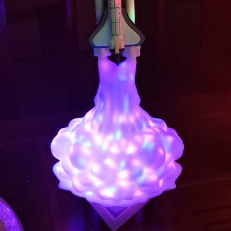 3d Tisk 16barevná Raketová Lampa Saturn Usb Led Dětské Noční Světlo Stmívatelné Dotykové Ovládání + Dálkové