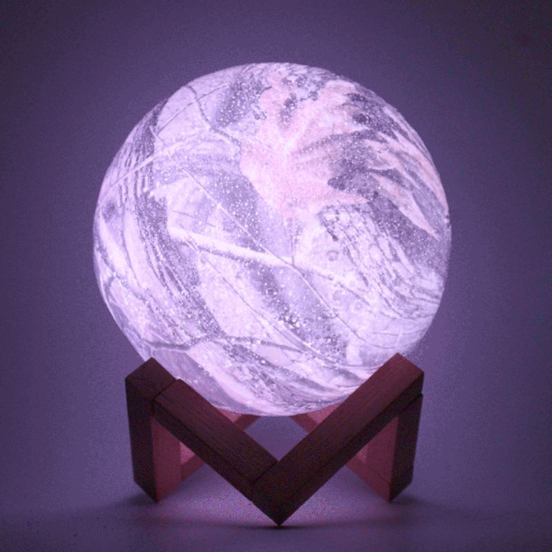 3d Tisk Moon Lamp Space Led Noční Světlo Dálkové Ovládání / Touch/ Pat Control Usb Charge Valentine Gift