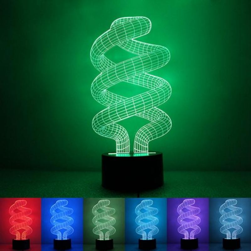 3d Tornado Illusion Led Stolní Světlo Usb 7 Barev Měnící Noční Lampa