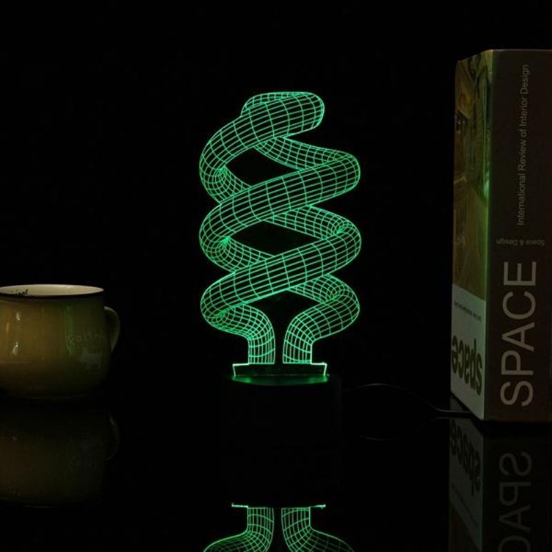 3d Tornado Illusion Led Stolní Světlo Usb 7 Barev Měnící Noční Lampa