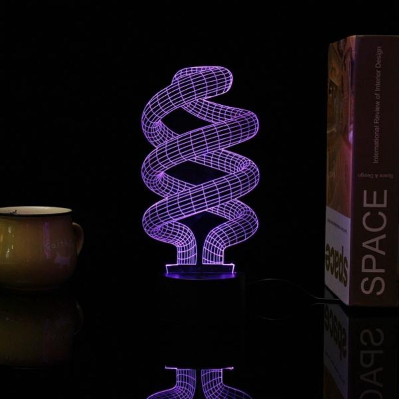 3d Tornado Illusion Led Stolní Světlo Usb 7 Barev Měnící Noční Lampa