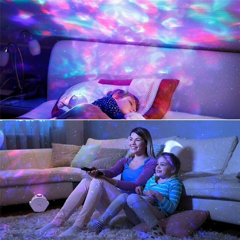 3v1 Usb Led Galaxy Starry Night Light Sky Projector Ocean Wave Star Lamp