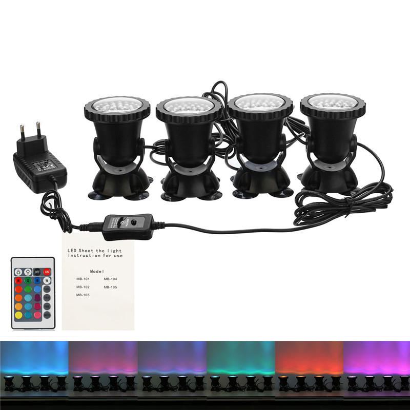 4ks Led Rgb Ponorné Jezírkové Bodové Světlo Podvodní Lampy Do Bazénu Ac100-240v