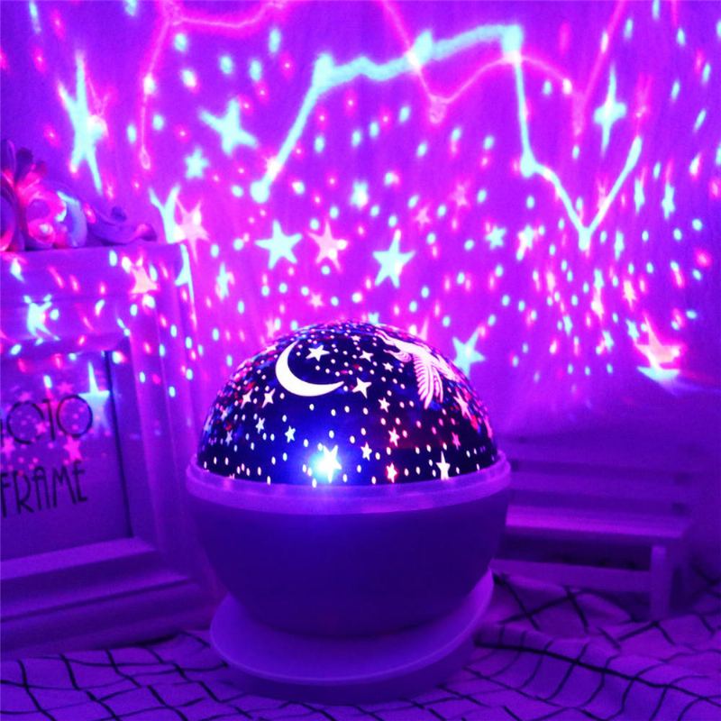 Bakeey Automatická Rotující Projekční Lampa S Hvězdnou Oblohou Hvězdný Měsíc Barevný Diamantový Starlight Projektor Usb Led Noční Světlo