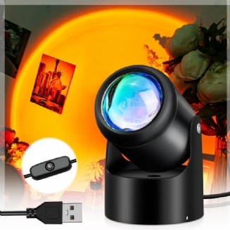 Charminer Rotace 180° Západ Slunce Projekce Led Světlo Sunset Dekor Fotografické Usb Noční Do Ložnice Obývací Pokoj Domácí Párty