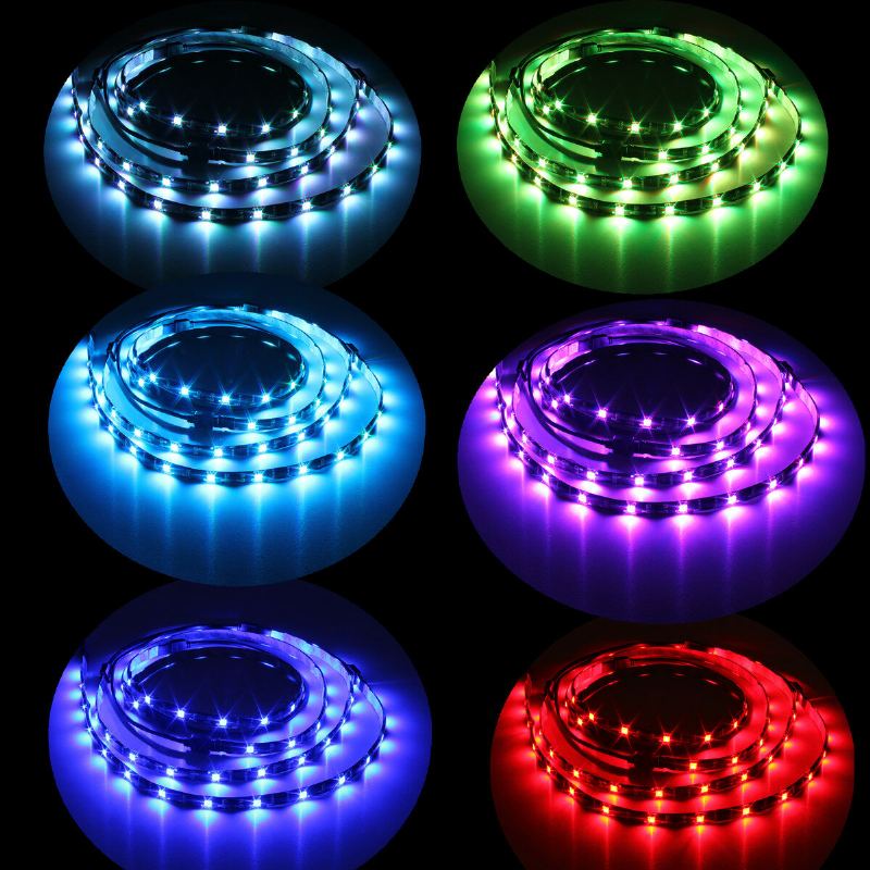 Dc12v 4pcs 50cm Vodotěsné Led Páskové Světlo Rgb Venkovní Lampa + 24klávesové Dálkové Ovládání + Napájecí Adaptér