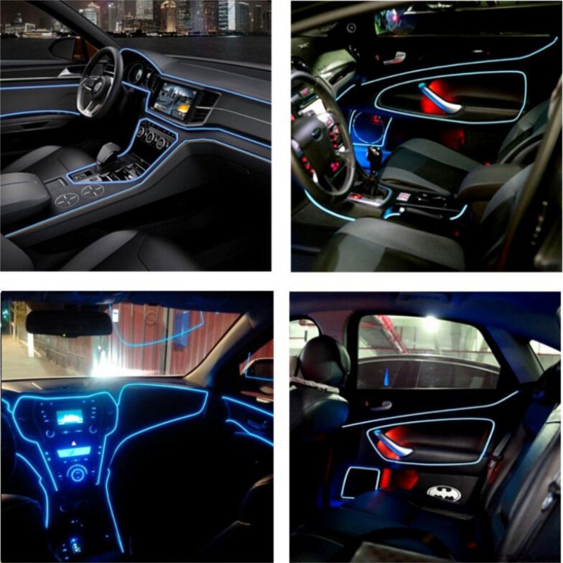 El Wire Neon Light Flexibilní Provazová Trubice Auto Dekorace Interiéru Auta Led Pásové Světlo Atmosférická Lampa