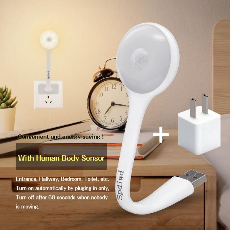 Flexibilní Usb Senzor Lidského Těla Automatická Noční Lampa Pro Domácí Světlo Na Čtení Dc5v